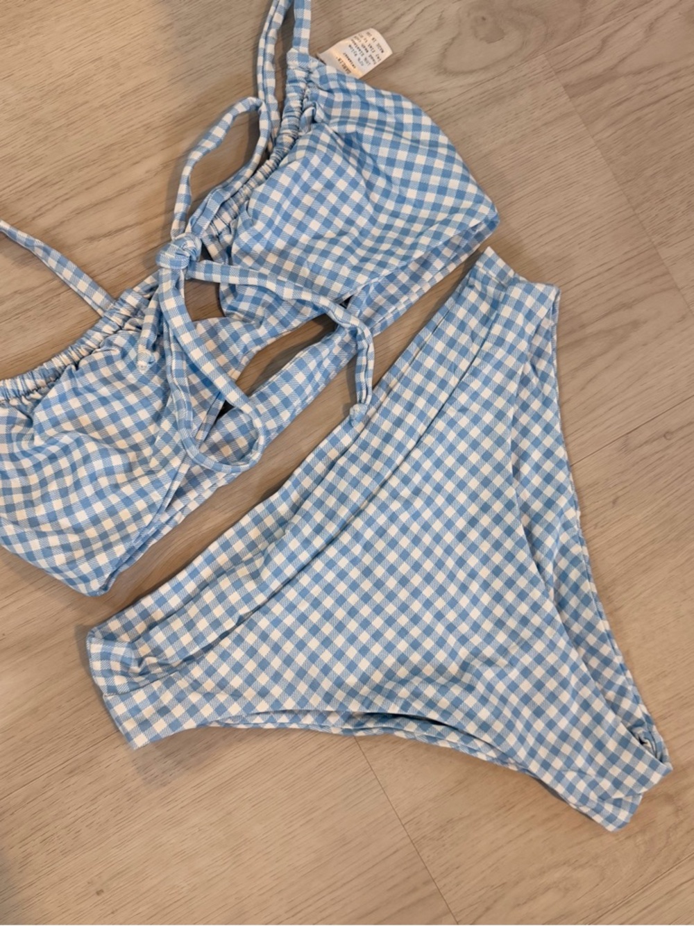 Darlin Swimwear Blue Gingham set